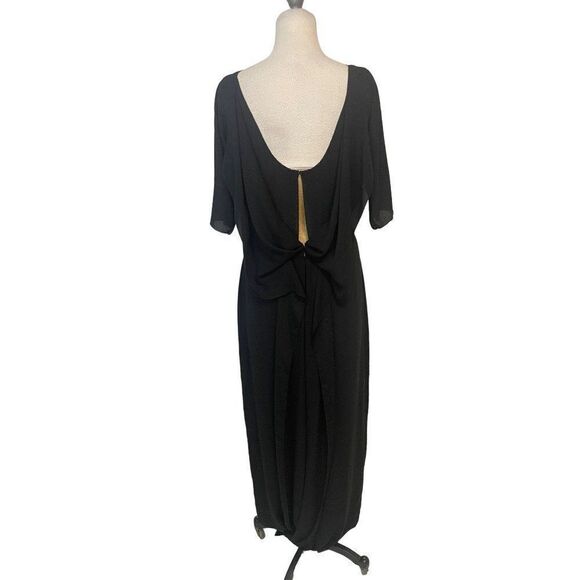 Halston Heritage Black Low Back Gown Formal Dress NWT $595 sz 4 - Picture 3 of 6